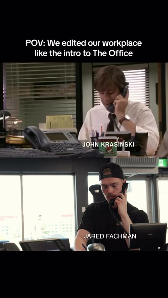 Phone call at desk scene